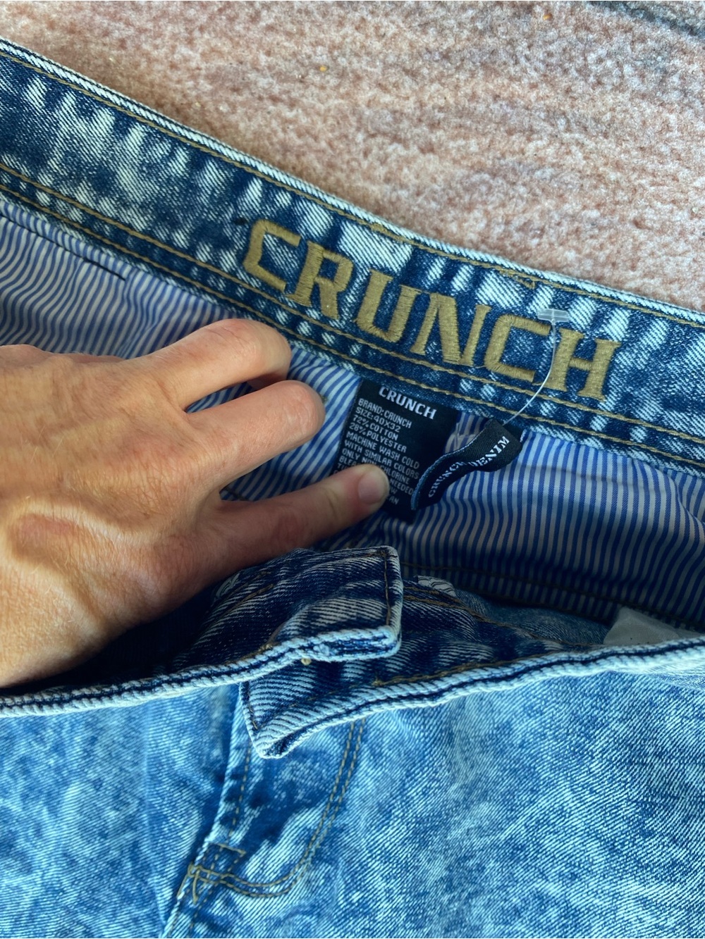 Crunch denim 40x32 stonewash acid wash cowboy fit rodeo jeans - Picture 2 of 6